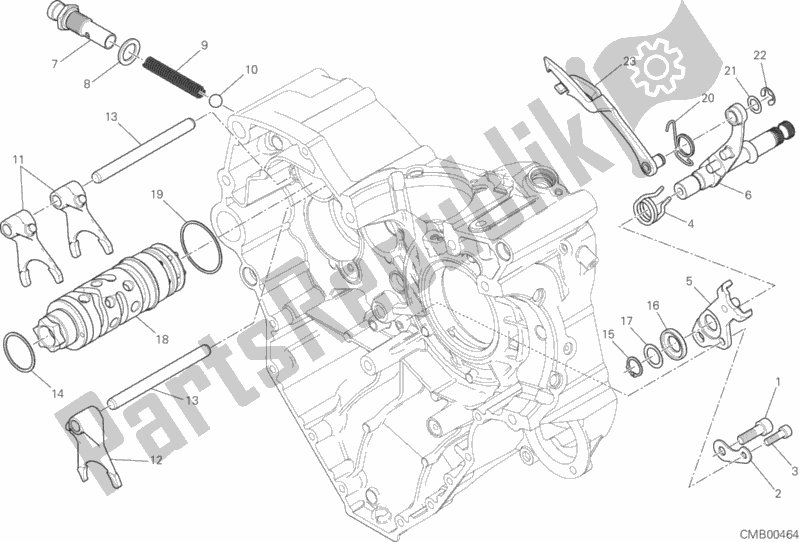 All parts for the Shift Cam - Fork of the Ducati Monster 1200 R 2019